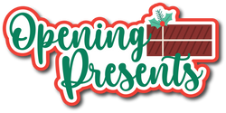 Opening Presents - Scrapbook Page Title Die Cut