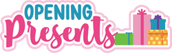 Opening Presents - Scrapbook Page Title Die Cut