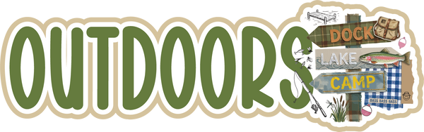 Outdoors - Scrapbook Page Title Die Cut