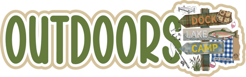 Outdoors - Scrapbook Page Title Sticker