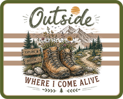 Outside Where I Come Alive - Scrapbook Page Title Die Cut
