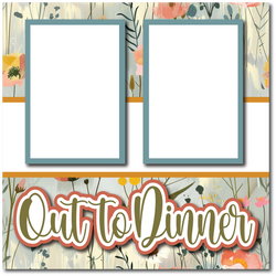 Out to Dinner - Printed Premade Scrapbook Page 12x12 Layout