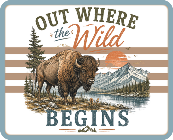 Out Where the Wild Begins - Scrapbook Page Title Die Cut