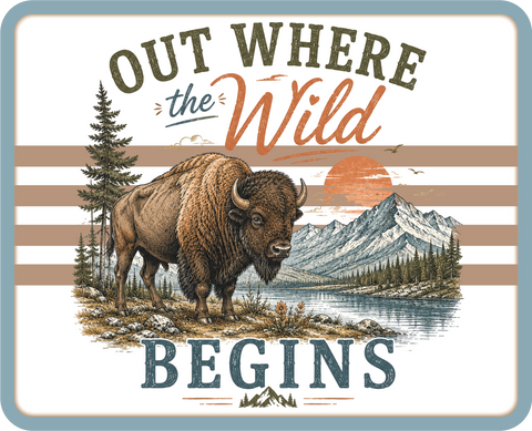 Out Where the Wild Begins - Scrapbook Page Title Die Cut