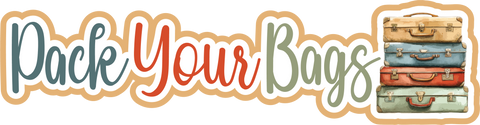 Pack Your Bags - Scrapbook Page Title Sticker