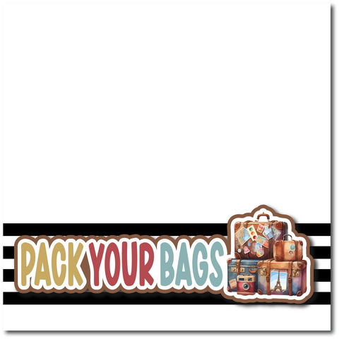 Pack Your Bags - Printed Premade Scrapbook Page 12x12 Layout