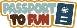Passport to Fun - Scrapbook Page Title Sticker
