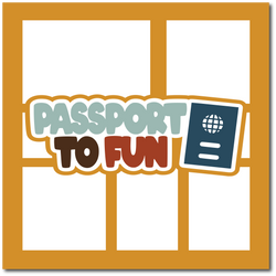Passport to Fun - Printed Premade Scrapbook Page 12x12 Layout