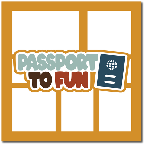 Passport to Fun - Printed Premade Scrapbook Page 12x12 Layout