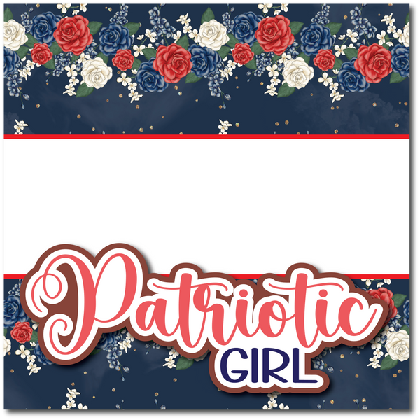 Patriotic Girl - Printed Premade Scrapbook Page 12x12 Layout