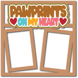 Pawprints on My Heart - 2 Frames - Scrapbook Page Layered Overlay Kit