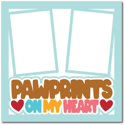Pawprints on My Heart - Printed Premade Scrapbook Page 12x12 Layout