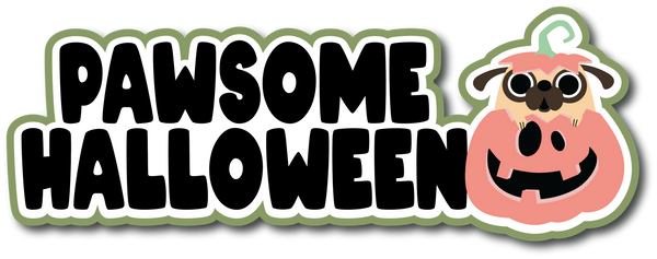 Pawsome Halloween - Scrapbook Page Title Sticker