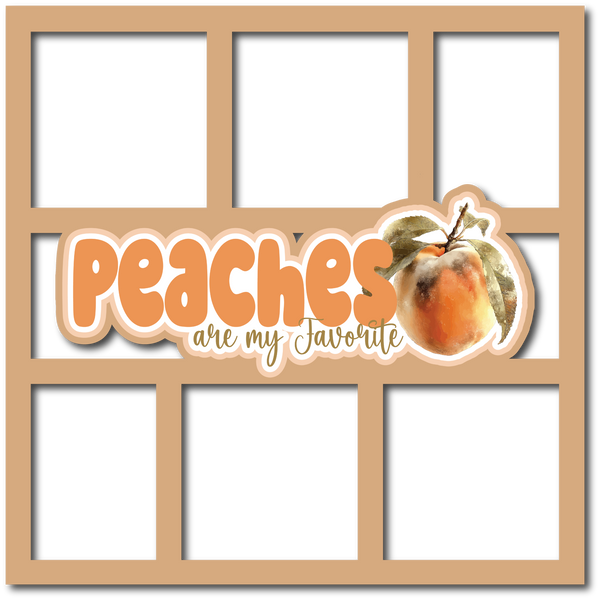 Peaches are My Favorite - 6 Frames - Scrapbook Page Layered Overlay Kit