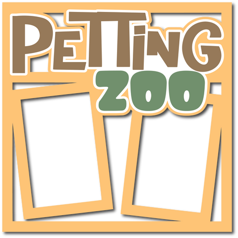 Petting Zoo - 3 Frames - Scrapbook Page Layered Overlay Kit