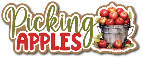 Picking Apples - Scrapbook Page Title Die Cut