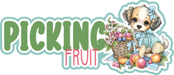 Picking Fruit - Scrapbook Page Title Die Cut