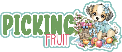 Picking Fruit - Scrapbook Page Title Sticker