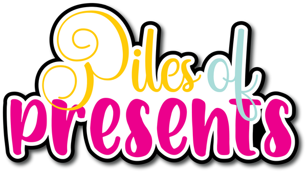 Piles of Presents - Scrapbook Page Title Die Cut