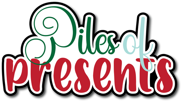 Piles of Presents - Scrapbook Page Title Die Cut