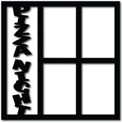 Pizza Night - 4 Vertical Frames - Digital Cut File - SVG - INSTANT DOWNLOAD