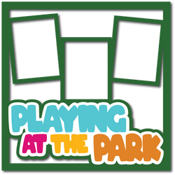 Playing at the Park - 3 Frames - Layered Overlay - Digital Cut File - SVG - INSTANT DOWNLOAD
