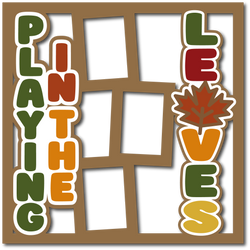 Playing in the Leaves - 3 Frames - Layered Overlay - Digital Cut File - SVG - INSTANT DOWNLOAD