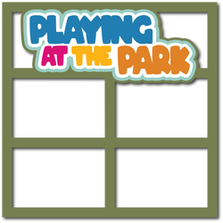 Playing in the Park - 4 Frames - Scrapbook Page Layered Overlay Kit