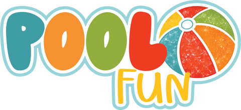 Pool Fun - Scrapbook Page Title Sticker