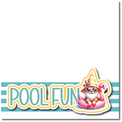 Pool Fun - Printed Premade Scrapbook Page 12x12 Layout