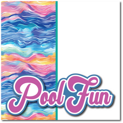 Pool Fun - Printed Premade Scrapbook Page 12x12 Layout