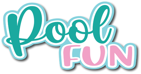 Pool Fun - Scrapbook Page Title Sticker