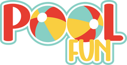 Pool Fun - Scrapbook Page Title Sticker