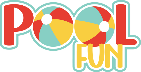 Pool Fun - Scrapbook Page Title Die Cut