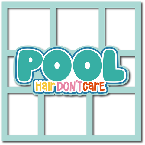 Pool Hair Don't Care - 6 Frames - Scrapbook Page Layered Overlay Kit