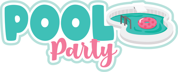 Pool Party - Scrapbook Page Title Die Cut