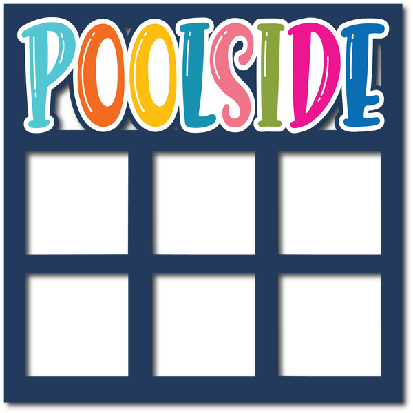 Poolside - 6 Square Frames - Layered Overlay - Digital Cut File - SVG - INSTANT DOWNLOAD