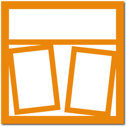 Pumpkin Orange - 2 Frames - 12x12 Base Scrapbook Page