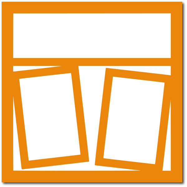 Pumpkin Orange - 2 Frames - 12x12 Base Scrapbook Page
