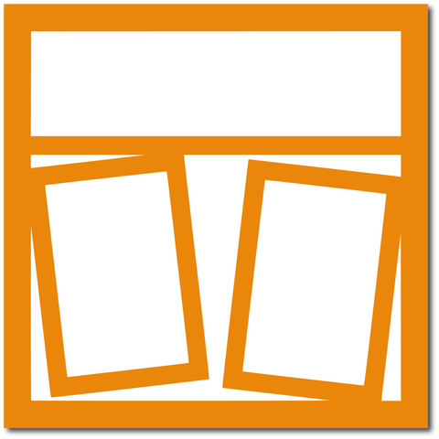 Pumpkin Orange - 2 Frames - 12x12 Base Scrapbook Page