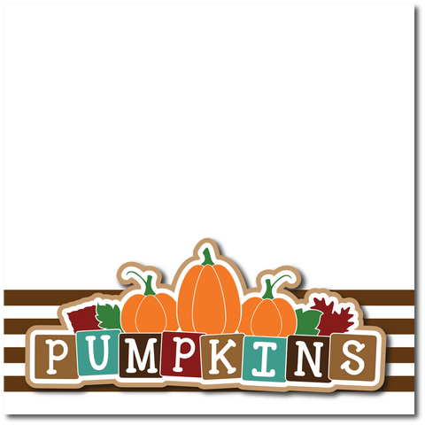 Pumpkins - Printed Premade Scrapbook Page 12x12 Layout