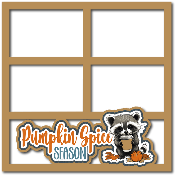 Pumpkin Spice Season - 4 Frames - Scrapbook Page Layered Overlay Kit