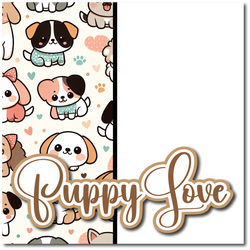 Puppy Love - Printed Premade Scrapbook Page 12x12 Layout