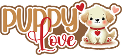 Puppy Love - Scrapbook Page Title Die Cut