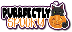 Purrfectly Spooky - Scrapbook Page Title Die Cut