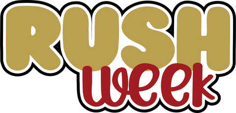 Rush Week - Scrapbook Page Title Die Cut