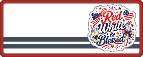 Red White & Blessed - Scrapbook Page Title Die Cut