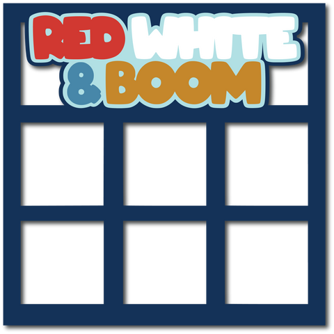 Red White & Boom - Layered Overlay - Digital Cut File - SVG - INSTANT DOWNLOAD