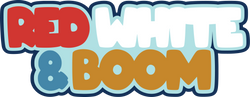 Red White & Boom - Scrapbook Page Title Sticker