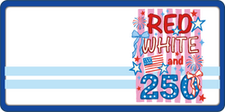 Red White and 250 - 4th of July - Scrapbook Page Title Die Cut